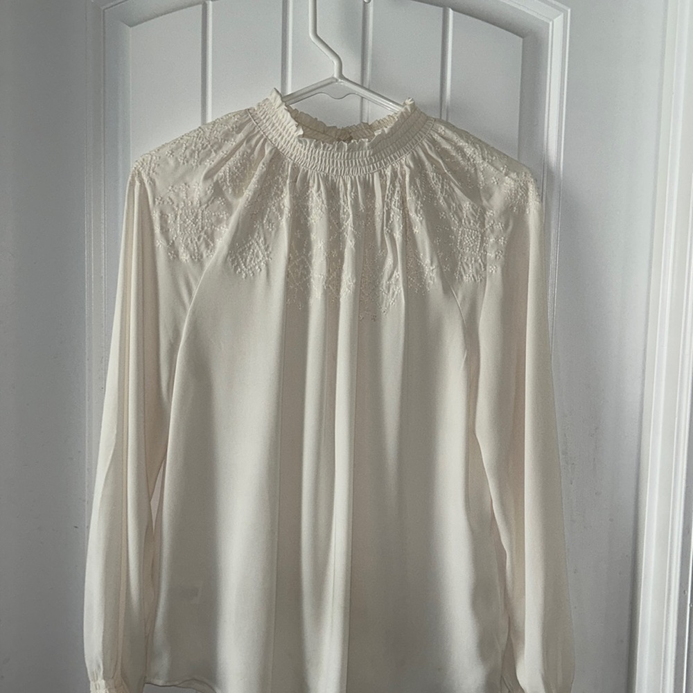 LOFT cream blouse.